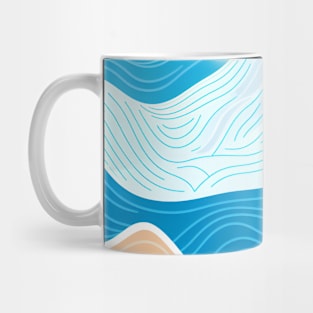 Bright Isometric Waves Repeating Patterns Flat Illustration Art Mug